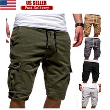 Mens Shorts Pants Cargo Casual Chino Fashion 6-Pockets Beach Trousers