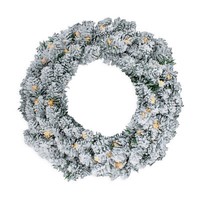 Led Weihnachts Kranz Schnee Mit Glitzer - 61 Cm - Tisch Deko Advent Beleuchtung