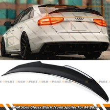 GLOSS BLACK PSM STYLE HIGHKICK DUCKBILL TRUNK SPOILER FOR 2013-2016 AUDI A4 B8.5