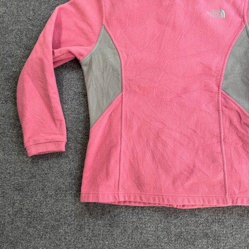 The North face Jacket Girls X-Large Pink Gray Osito Fleece Sweater Full Zip - Picture 9 of 13