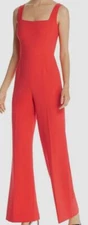 $1249 Kobi Halperin Women Red Stretch Square-Neck Wide-Leg Sleeveless Jumpsuit 6