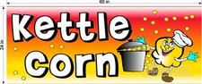 2' X 5' NEW VINYL BANNER KETTLE CORN POPCORN FUN DESIGN NEW 