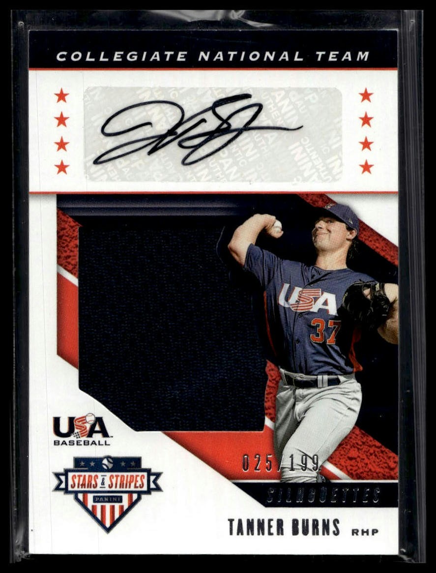 2019 Panini Stars & Stripes #USA-AN Tanner Burns USA AU Jerseys #/199 MEM