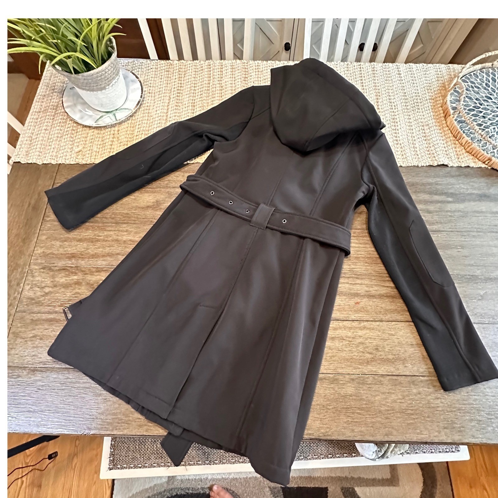 BCBGeneration Black Hooded Soft Shell Trench Coat… - image 5