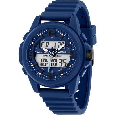 Sector Uhr Ex-48 R3251302003 watch Silikon Blau Digital Chronograph Wecker Licht