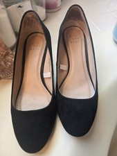 A New Day Dot Black Wedge Heels 6.5W Suede Faux 