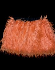 Orange Skirt FUR Fluffy Women Halloween Club Mini Emo Girl Women Costume Party