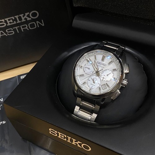 SEIKO Astron 5X53 GPS Solar Chronograph Titanium Watch with Box