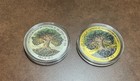 SET OF 2 CHRISTIAN TREE OF LIFE MEDALS SILVER AND GOLD COLORED MEDALLION COINS — photo 2