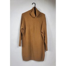 Gap Womens Camel Brown Turtleneck Sweater Dress Cotton Blend Size M Relaxed Fit