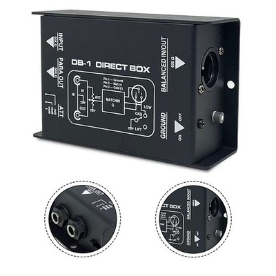 Audio Stereo DI-Box-Splitter XLR Einkanal für Gitarre Bass und Studio
