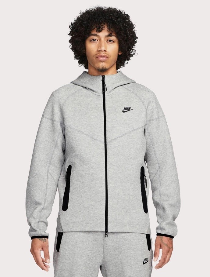 Nike Tech Fleece Windrunner Full-Zip Hoodie Grey Black FB7921-063