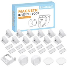 kimitimi 12 Pack Magnetic Cabinet Locks Baby Proofing - Child Safety Cabinet ...