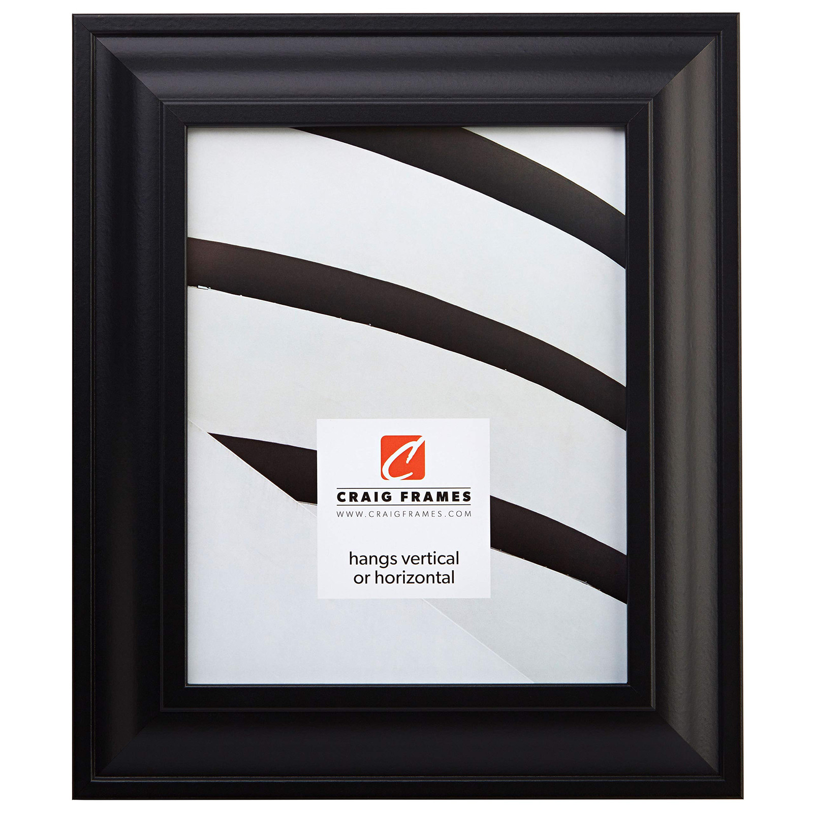 8x10-Inch Black Picture Frame with Smooth Wrap Finish, 2-Inch Wide Border - 21834700BK