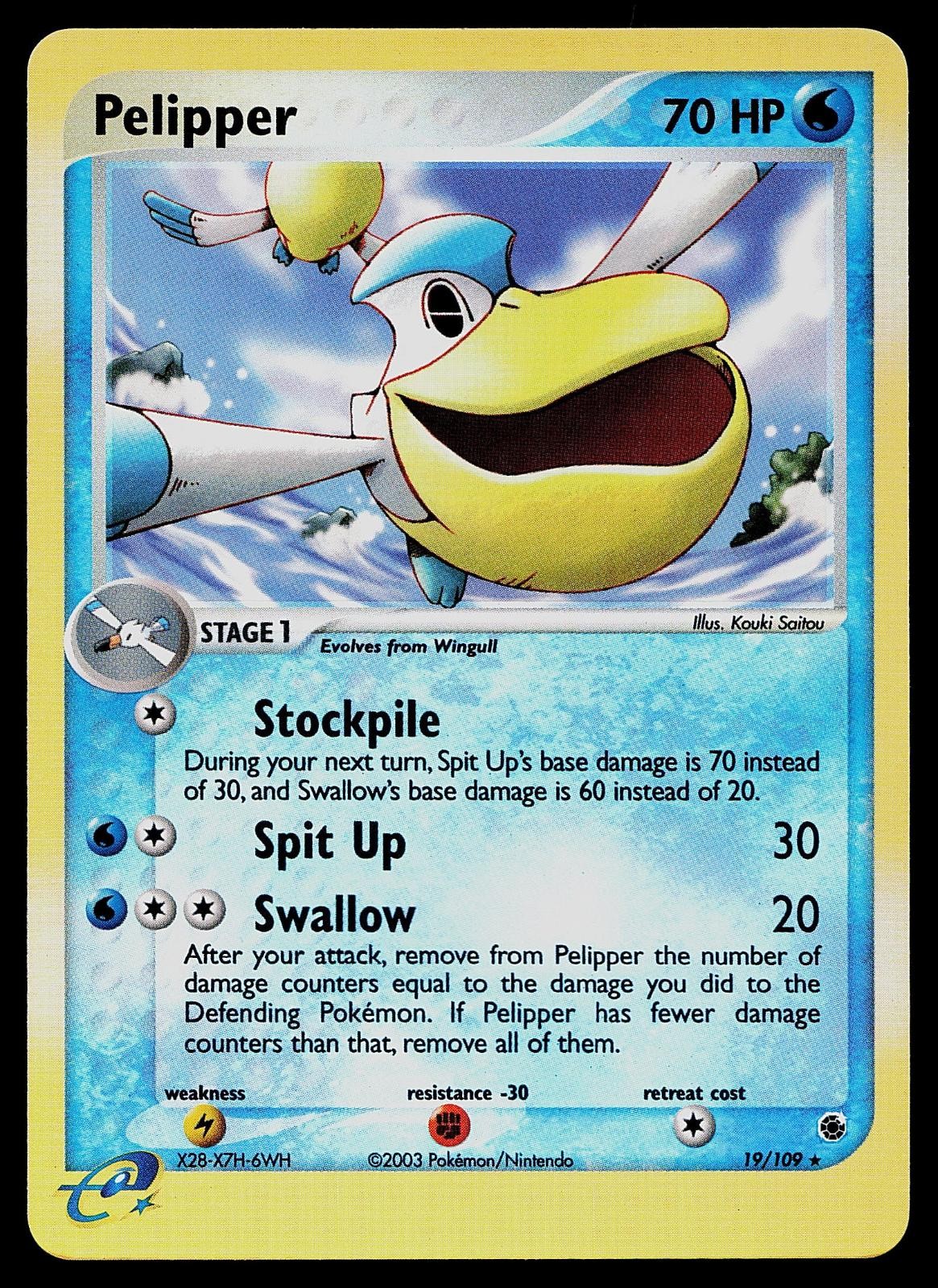 Pokemon Card - Pelipper Ruby & Sapphire 19/109 Reverse Holo Rare