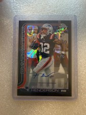 2025 NFL Topps Chrome Treveyon Henderson Black Auto 07/10
