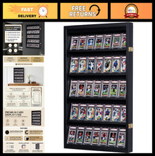 35 Baseball Card Display Case - Graded Sports Card Frame, UV Protection, Lockabl