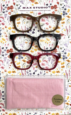 Max Studio Premium Quality reading glasses (Readers) + 2 strength With Case