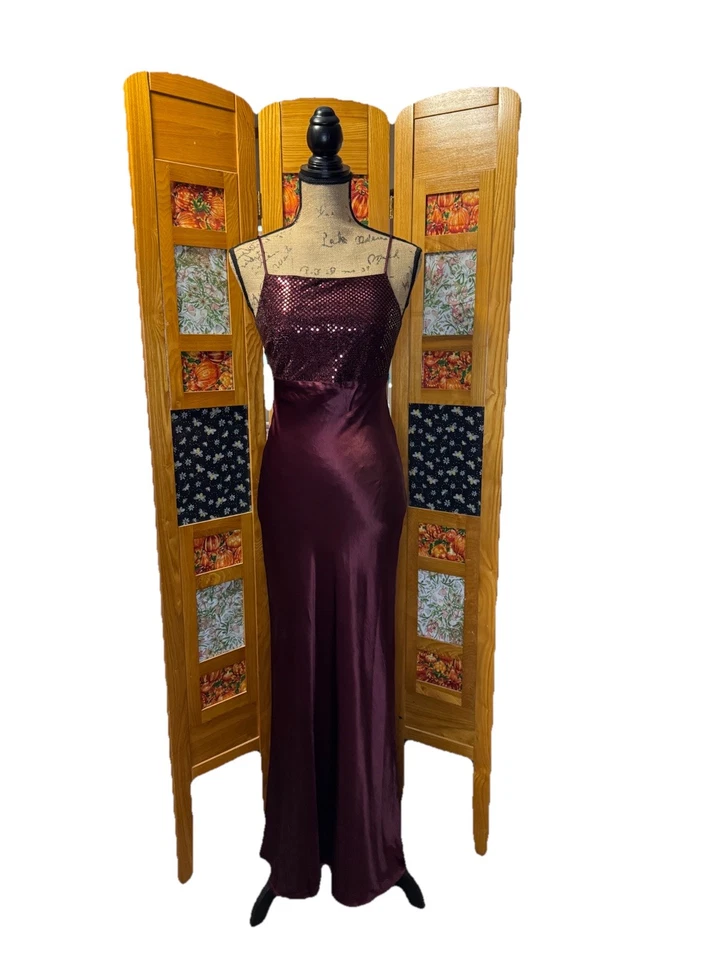 Vestido de Noche De Colección Años 90 Y2K Púrpura Fairycore Capricho Baile de graduación Imperio Cintura 6 Foto 3 de 4