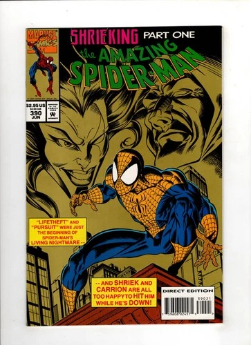 AMAZING SPIDER-MAN #390 1994 MARVEL NM- 9.2 "SHRIEKING PART ONE!"