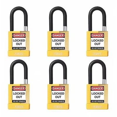 Abus 20152 Keyed Padlock, Open, Rectangular Steel Body, Hardened Steel Shackle,