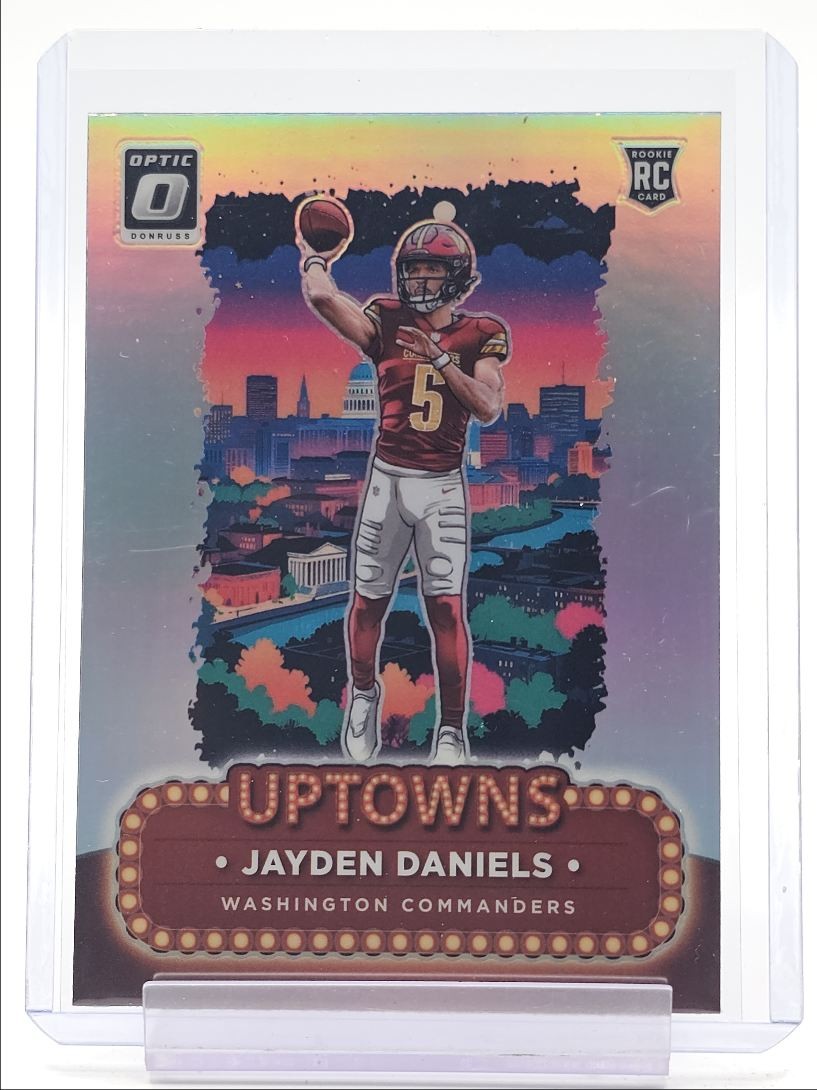 JAYDEN DANIELS 2024 DONRUSS OPTIC UPTOWN ROOKIE HOLO PRIZM SP RC Q0063