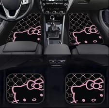 4pcs Set Hello Kitty Cute Car Blackpink Floor Mats Vehicle Carpet Non-slip Mat 4pcs Set Hello Kitty Cute Car Blackpink Floor Mats Vehicle Carpet Non-slip Mat