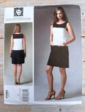 Vogue V1382 Anne Klein Dress Pattern Size 16-24 UNCUT 2014 Semi-Fitted Dress