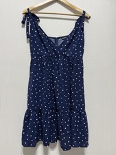 SHEIN Women’s Size S Blue Heart Print V-Neck Tie Shoulder Mini Dress Casual