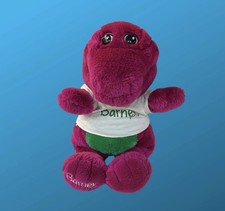 Vintage Barney The Dinosaur 13" Plush with White T-Shirt by Lyons Group 1992