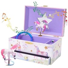 Jewelry Box for Girls with 1 Drawer - Unicorn Musical Jewelry Boxes,