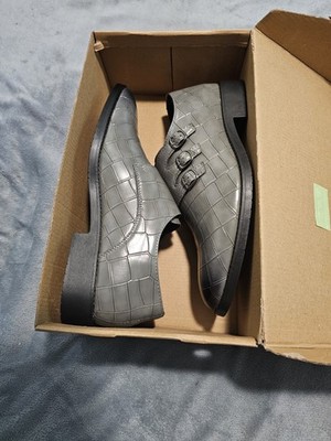 Triple Men's Shoes Premium Leather Slip-Ons Size  42 Grey color Casual Form