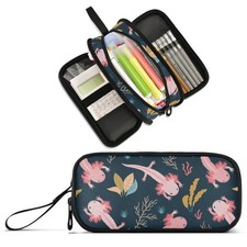 Cute Axolotl Large Capacity Pencil Case Pencil Pouch Office School Large Stor...