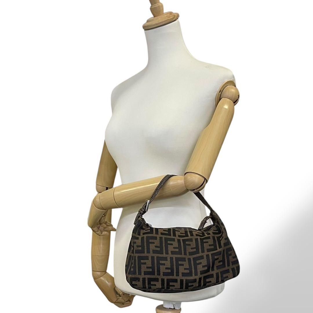 Fendi accessory pouch Zucchino handbag canvas leather