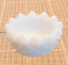 Vintage Milk Glass Hobnail Sawtooth Pattern Open Salt Cellar Dip, Unmarked, VGC