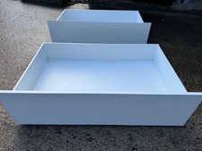 2 x Wooden Underbed Drawers Storage Organisers White - good condition