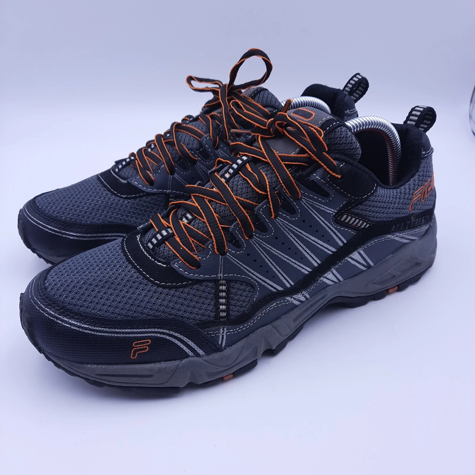 Fila All Terrain Trail Running Shoes Mens Size 10 Gray/Orange