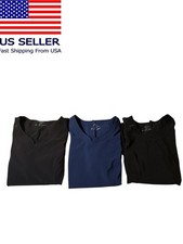 Cherokee Infinity Women Scrub V-Neck Tops Black Navy Size Medium