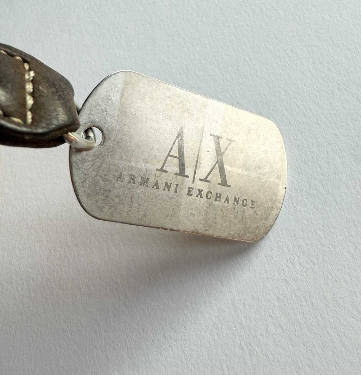 Old Very Worn Leather Armani Exchange Key Chain Keychain PLEASE