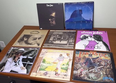 Lot of 7 Original Elton John Vinyl Albums   Don't Shoot Me, Captain Fantastic...