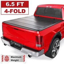 6.5FT 4-Fold FRP Hard Tonneau Cover For 2009-2018 Ram 1500 2500 Half Low-Profile
