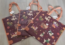 3 Dogs With Fall Leaves, Lab, Dachshund Tote bags TJ Max reusable shopping bags