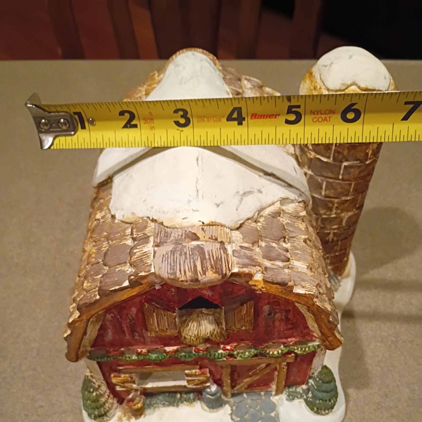 Vintage Ceramic Village Barn House Tea Light Candle Holder 