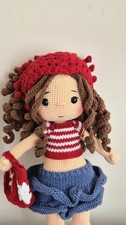Handmade Amigurumi Doll, 30 cm Crochet Girl Toy, Removable Outfit Gift