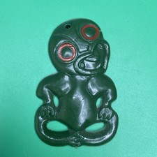 Vintage AIR NEW ZEALAND Maori Hei-Tiki Luggage Tag / Pendant