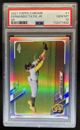 2021 Topps Chrome Fernando Tatis Jr. SP Refractor #1b Padres PSA 10 GEM MINT