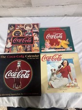 Lot de 4 calendriers vintage Coca Cola 1985 1993 2001 2008 neufs jamais utilisés