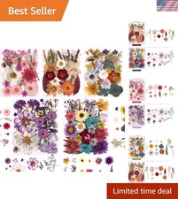 Pressed Dried Flowers Leaves Set for Resin Crafts Scrapbooking 5 Colors 140pcs