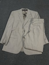 Jos A Bank Suit Men’s 44L Pants 39x30 Brown Micro Houndstooth Wool Business