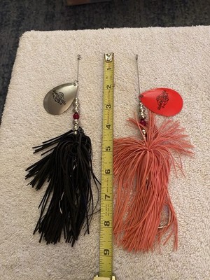 Nice Pair Of 9  Musky Mania Inline Spinnerbaits Living Rubber- Muskie/Pike Lure